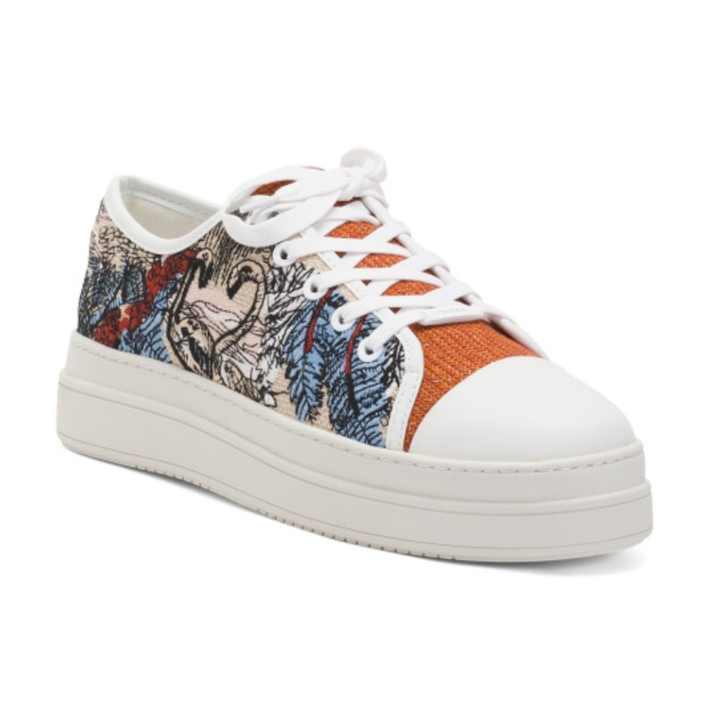NWOB J/Slides Nikki Embroidered Platform Sneakers